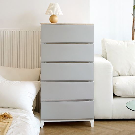 세라비 우드상판 서랍장 와이드형 5단 (3color)