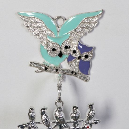 엔틱메탈 큐빅 부엉이 연인  2벨 문종 도어벨-은도금