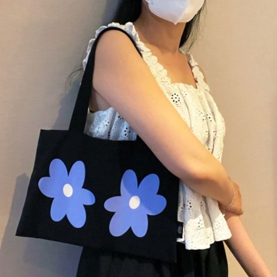 브떼 연보라꽃 프린팅 숄더백 토드백 데일리 에코백 
