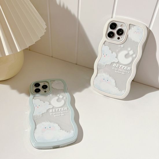 갤럭시a시리즈 감성 달 구름 디자인 스킨 물결 케이스