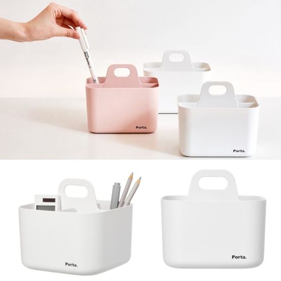 파스텔 데스크수납 손잡이바구니 연필꽂이 필기구정리