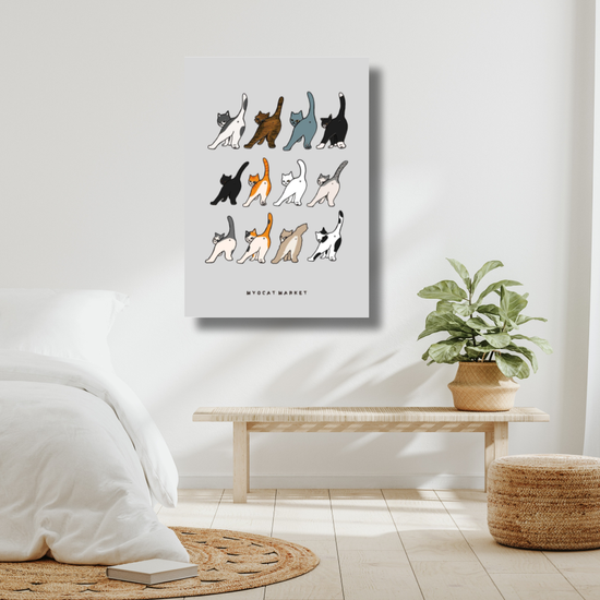 묘캣마켓 똥꼬 자랑냥 고양이 A3 일러스트 포스터