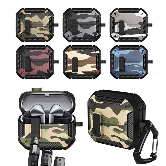 갤럭시 버즈3 프로 카모플라쥬 잠금 하드 범퍼 케이스