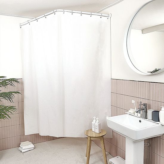 넥슨 코너형 욕실 샤워 가림막 가리개 커튼봉 압축봉