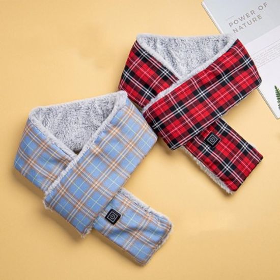 겨울 야외 실내 필수품 충전식 발열 체크무늬 목도리