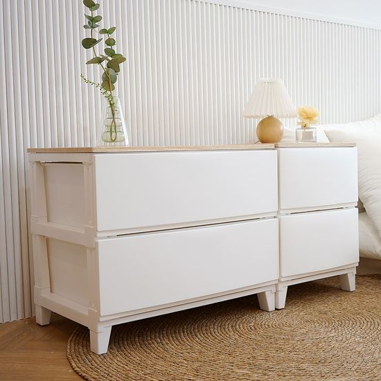 세라비 우드상판 서랍장 일반형 2단 (3color)