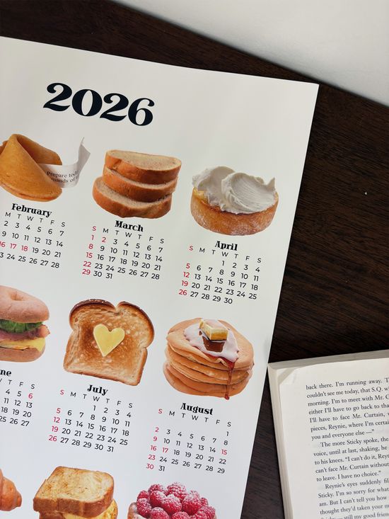 2026 귀여운 빵 달력