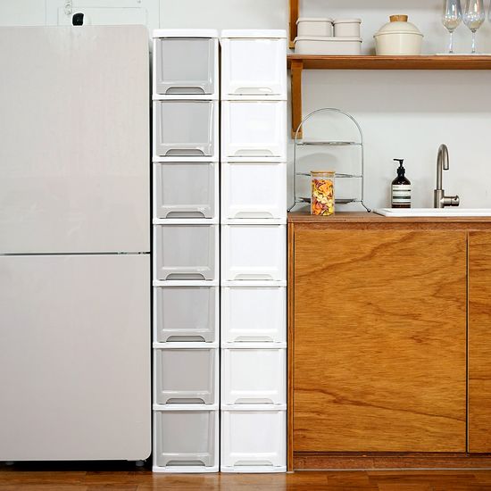 모던 틈새 슬림 서랍장 7단 (바퀴별매) 옷 수납장