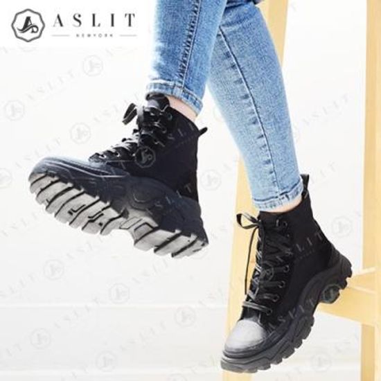 [애슬릿]천연 소 가죽 여성 어글리 하이탑 스니커즈