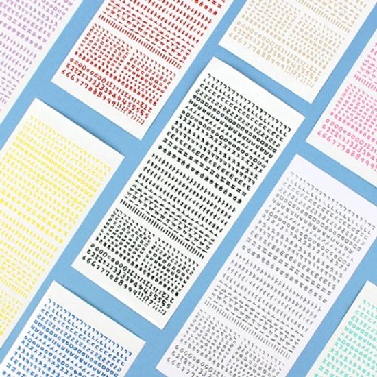 끄적끄적 한글 숫자 스티커 14가지 컬러 세트