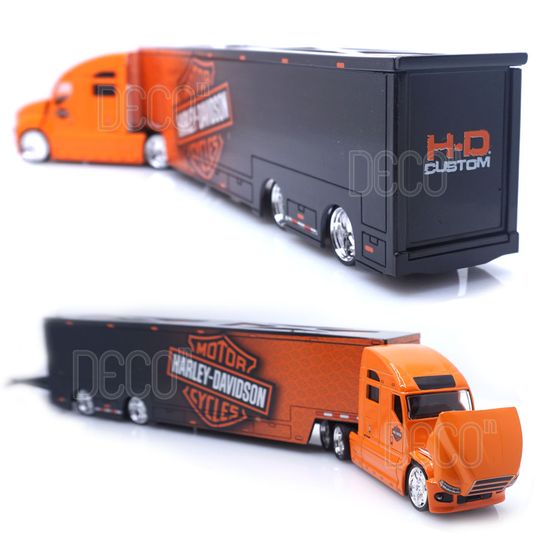 1:64 할리데이비슨 오렌지 트레일러 다이캐스트