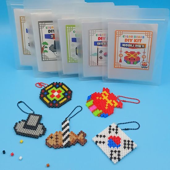 전통 컬러 비즈 DIY 세트 갓 액막이 키링 만들기