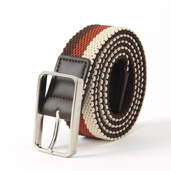 삼색 핀버클 패브릭 벨트 (브라운) 남성캐주얼벨트