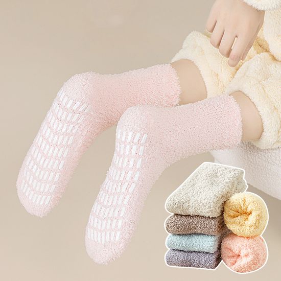 에브로 논슬립 두꺼운 털실내화 수면양말 10color