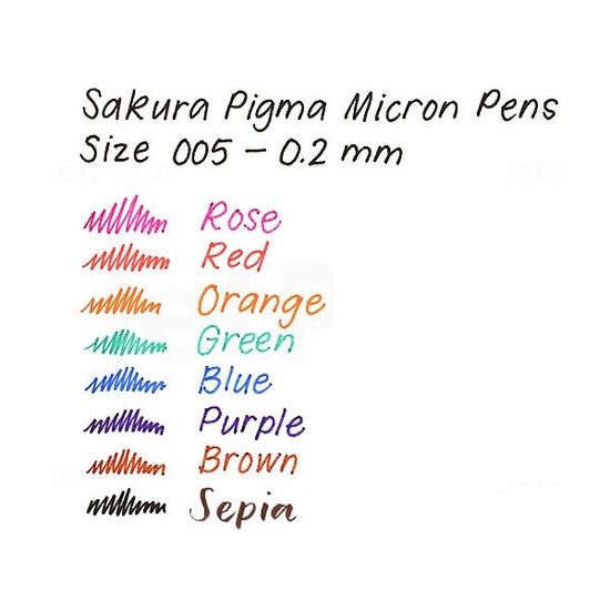 사쿠라 피그마 마이크론 0.2mm 8색세트 005