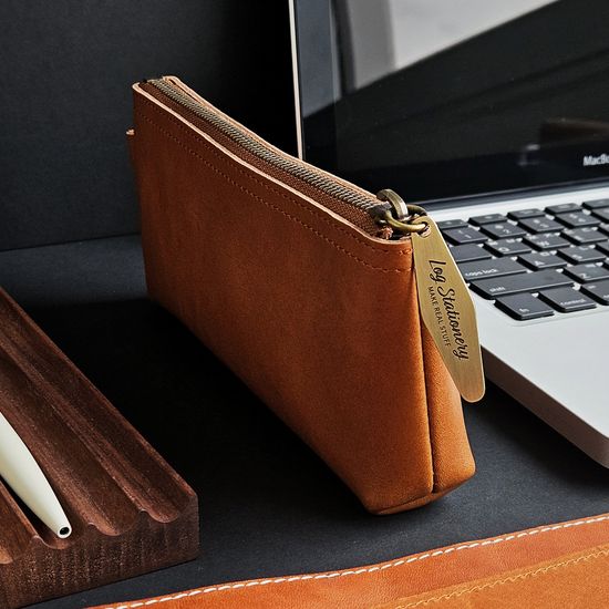 [무료각인] 천연가죽 지퍼 필통 수제 펜슬케이스