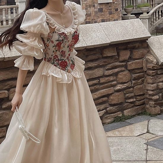 유럽풍 빈티지 프릴 드레스 코스프레 컨셉의상