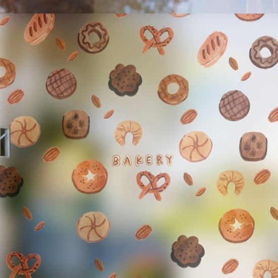 dgcn325-다양한 빵패턴-무점착 반투명 창문 시트지