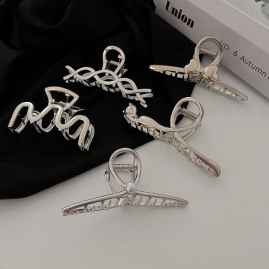 COOL 메탈 진주 빅사이즈 집게 머리 핀 예쁜 헤어 삔