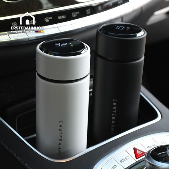 캠핑 직장인 온도 측정 보온 보냉 텀블러 500ml 블랙