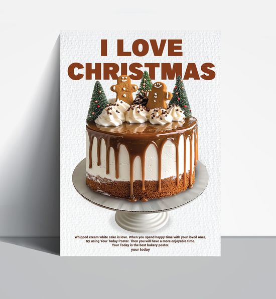 크리스마스 진저쿠키 케이크 베이커리 포스터