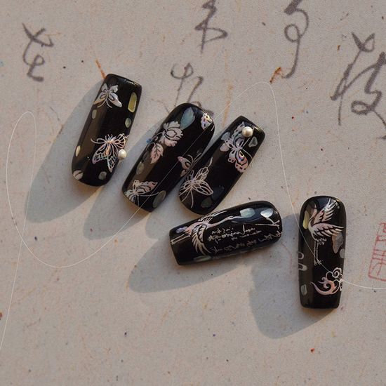 전통 자개 스티커 홀로그램 네일 아트 재료 