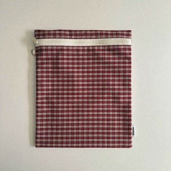 iPad Book Pouch - Red Check