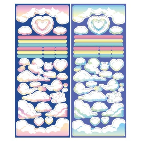 무지개구름 2종 씰스티커