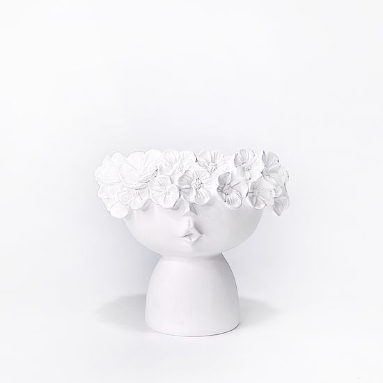 꽃 소녀 오브제 인테리어 석고상 화병 화분