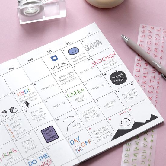 아이코닉 두들 알파벳 키스컷 테이프