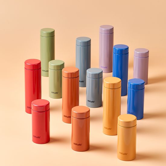 히카리 미니 소형 보온병 스텐 텀블러 레인보우 200ml