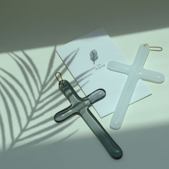 Glass Hanging Cross 유리 벽걸이 십자가