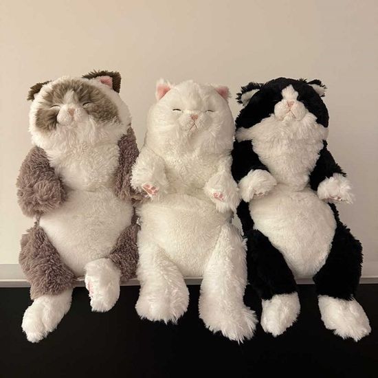 무릎인형 잠자는쓰야쓰야 턱시도 하치와레 고양이인형