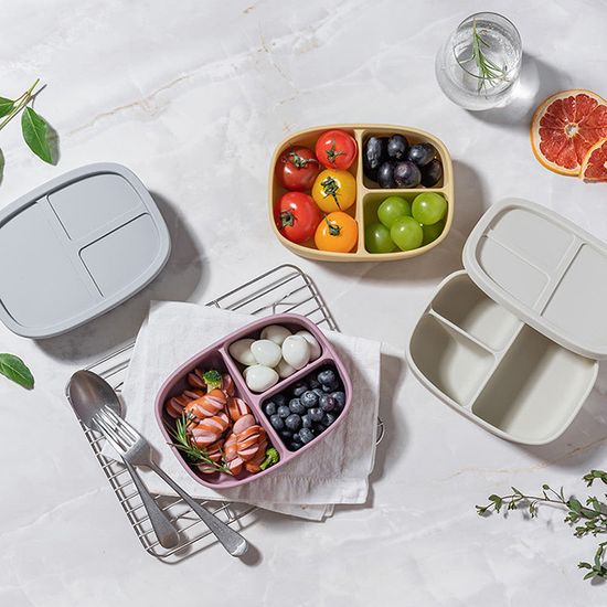 파스텔 실리콘 도시락통 밀폐용기 도시락용기 3칸