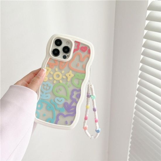 아이폰 13 12 11 x xr xs 하트 레인보우 스트랩케이스