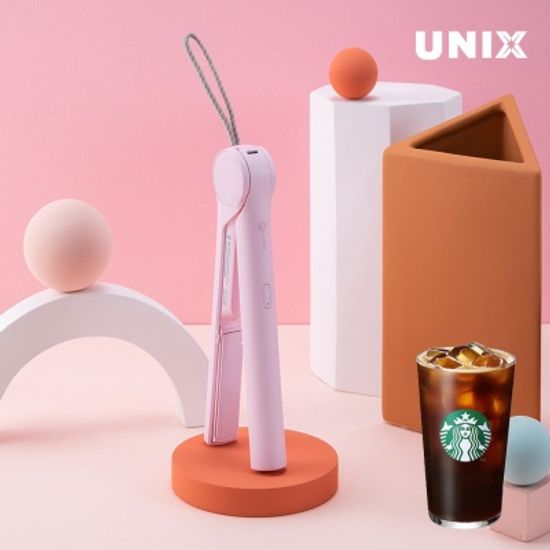 유닉스 미니 무선 충전 휴대용 고데기 핑크 UCI-A2020