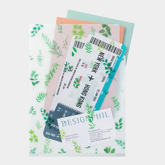 3포켓 클리어 폴더 - 나뭇잎