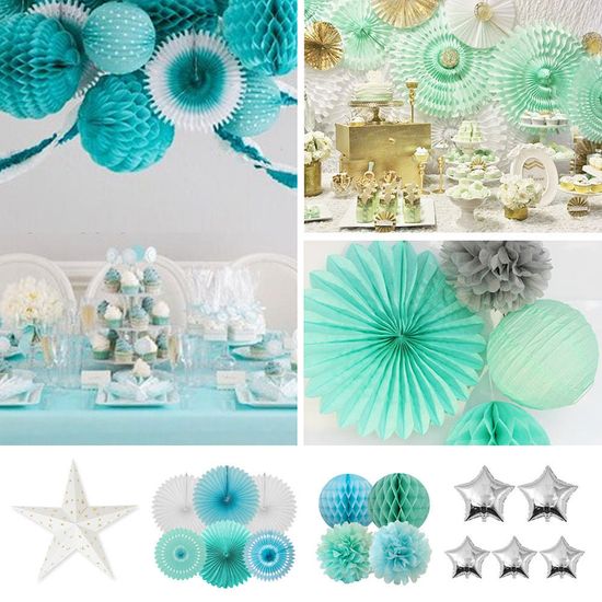 블루 프렌치 16P 아이 생일 파티 용품 세트