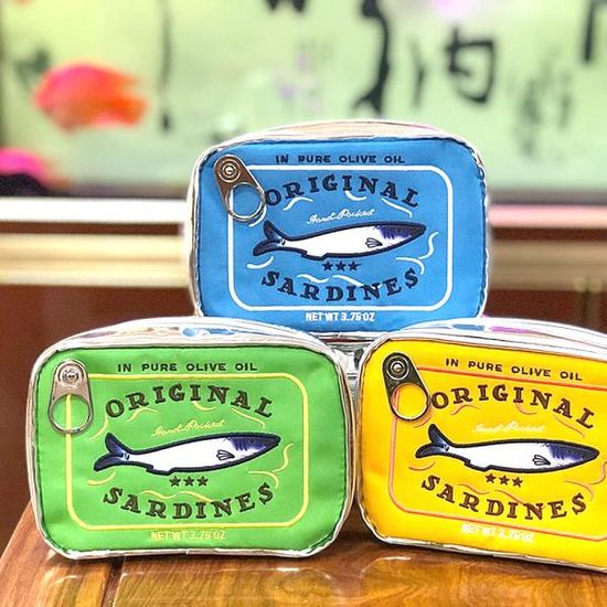 사각 정어리 통조림 방수 화장품 파우치