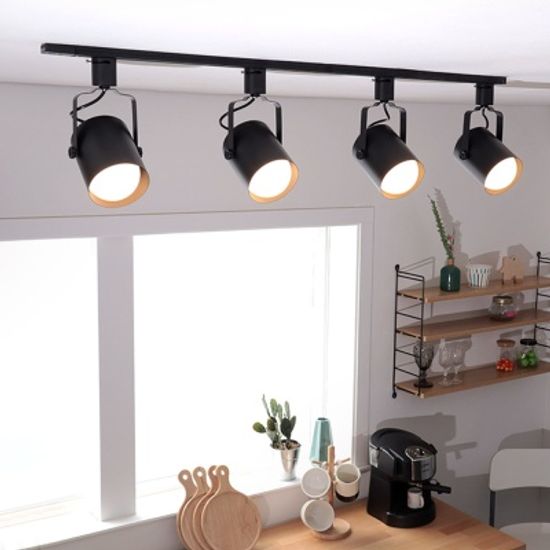 허드 원통 레일 조명 4등 세트