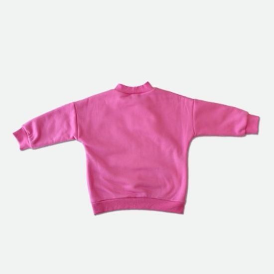 스마일 뽀글이 기모 맨투맨 (핑크)