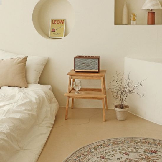 에코상사 고무나무 원목 스텝스툴