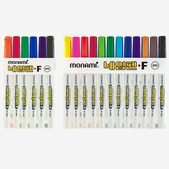 모나미 1.0mm 중간글씨용 유성마카-네임펜 F 6색set