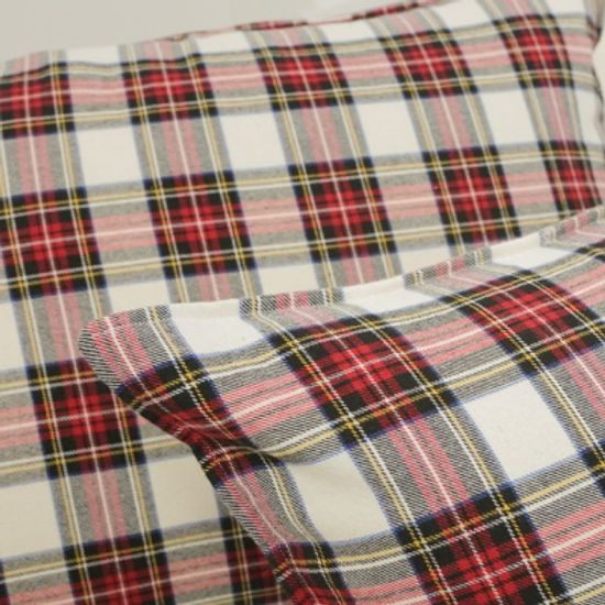 타탄 레드 체크 면 베개커버