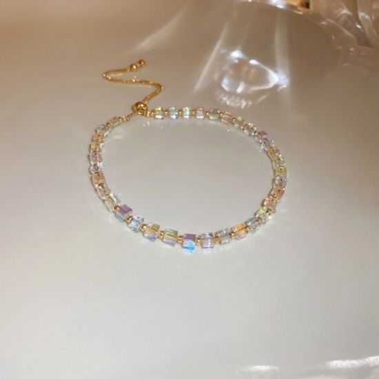 예쁜 골드 크리스탈 비즈 볼 여름 패션 발찌 악세사리