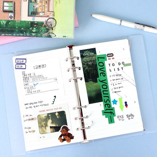 워너디스 A6 6공 점보 리필 긴 모눈 내지