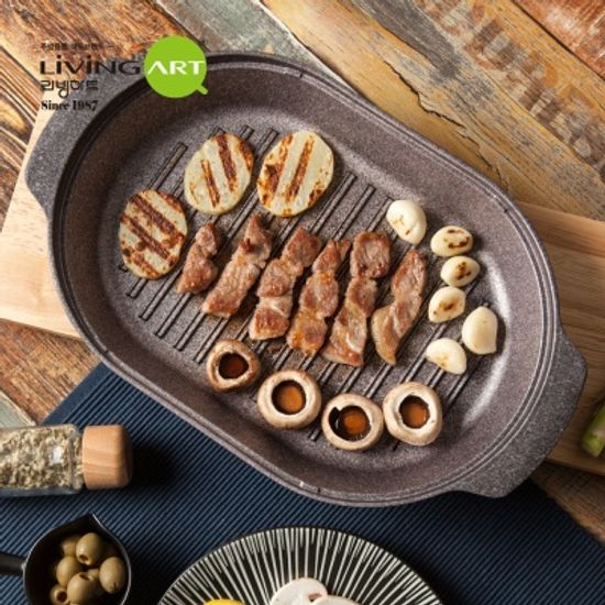 [리빙아트] 프리미엄 이노블 코팅 IH 그릴팬