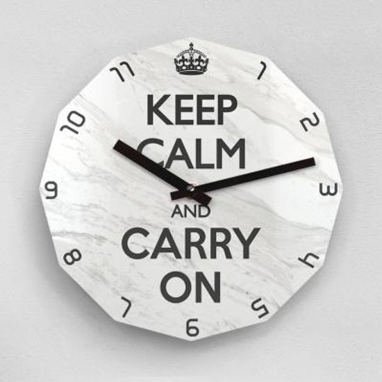 리플렉스 KEEP CALM AND CARRY ON 12각 무소음벽시계 KP12MBW