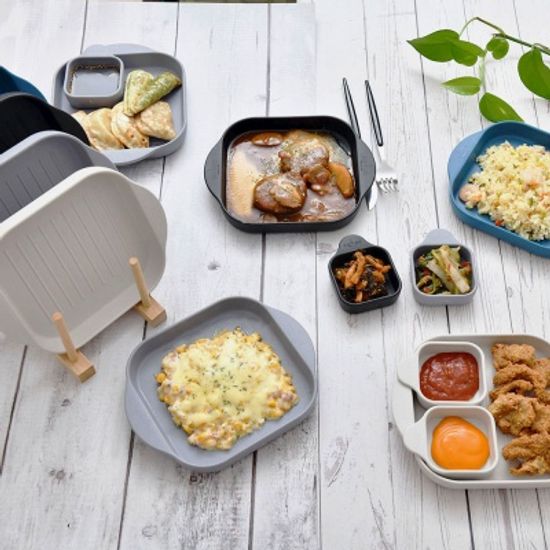 국산 BPA FREE 사각 플레이트+앞접시(소스볼) 8P 세트