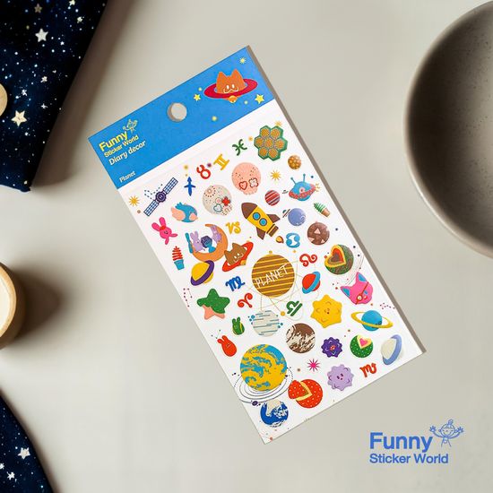 퍼니스티커 TS-208 플래닛 PVC 다이어리데코 스티커